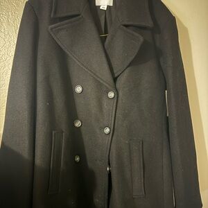 Old Navy Black Double-Breasted Pea Coat
